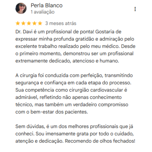 Depoimento do consultório do Dr. Davi Heckmann