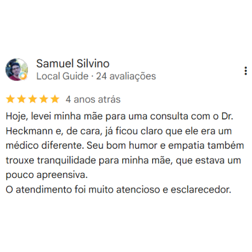 Depoimento do consultório do Dr. Davi Heckmann